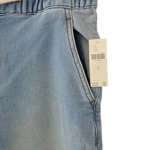 Anthropologie Pilcro Denim-Knit Pull-On High-Rise Wide-Leg Pants, Size Small - Picture 4 of 11